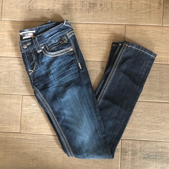 SOLD 🚨Express Rerock Skinny Blue Jeans Size 2 - Picture 1 of 12